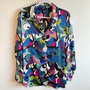 NWT Haver London Shirt Blouse in Abstract Paisley
